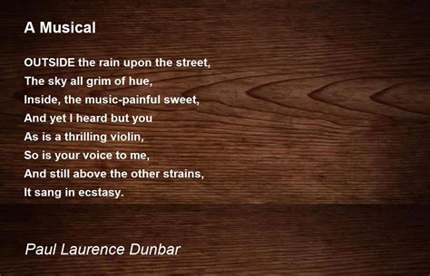 A Musical Poem by Paul Laurence Dunbar - Poem Hunter