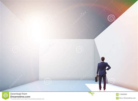 The Businessman Trying To Escape From Difficult Situation Stock Image