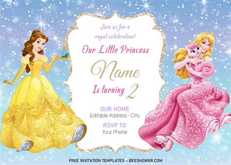 Disney Princess Baby Shower Invitation Templates Editable With Ms