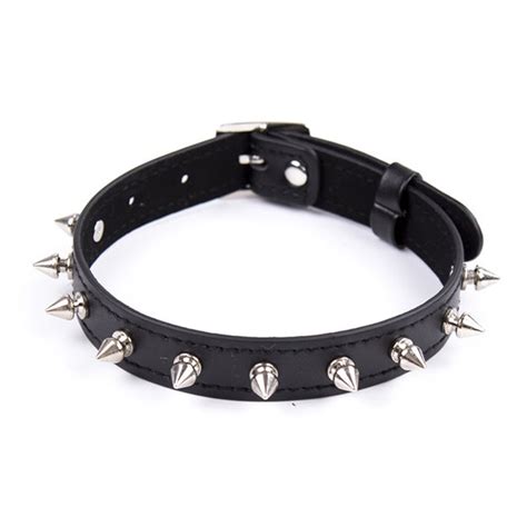 Buy Bdsm Sexy Ring Collar Punk Buckle Rivet Spiked Leather Tie Neck Leash