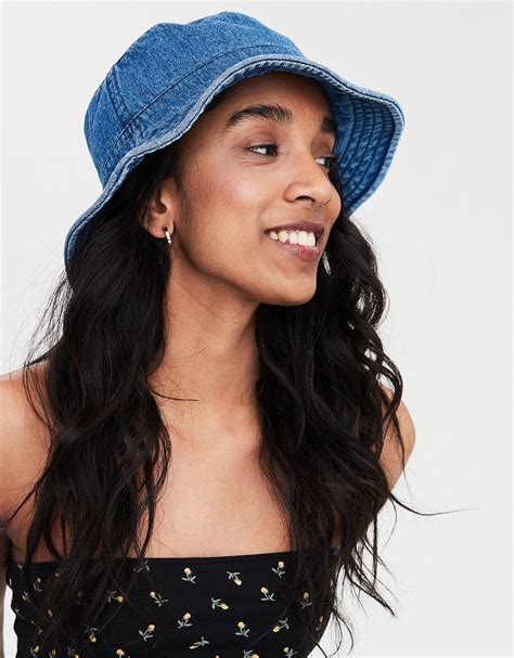 AEO Denim Bucket Hat Blue American Eagle Outfitters Outfits With Hats Hat Fashion Hat