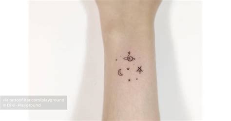 Tiny Galaxy Tattoo Done On The Wrist Minimalistic