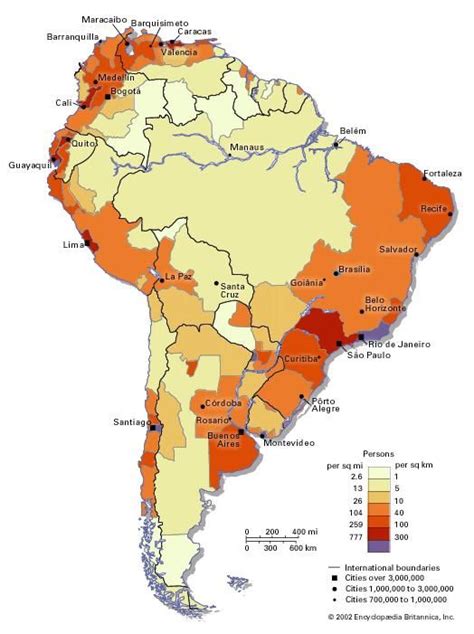 South America Population Density Geografía Historia