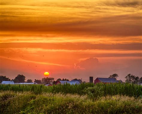 Sunset Picture Near Nappanee, Indiana Usa Wallpaper Widescreen Hd ...