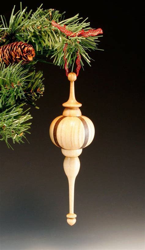 Hand Turned Wooden Christmas Ornament Wooden Christmas Ornaments