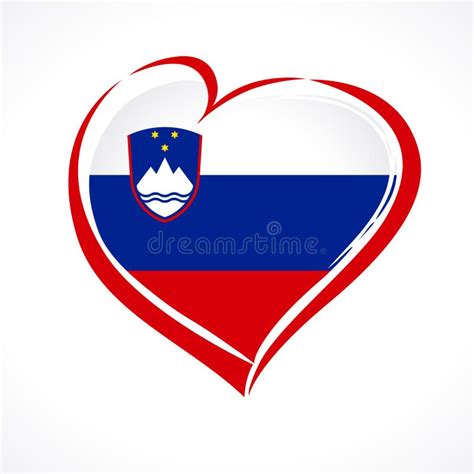 Love Republic Of Slovenia Heart Emblem Stock Vector Illustration Of