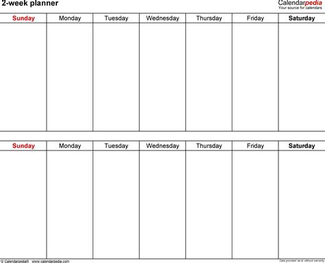 Blank Week Calendar