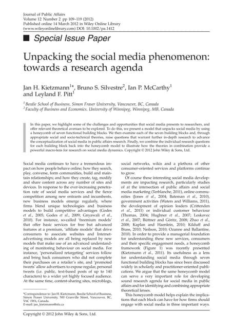 Unpacking The Social Media Phenomenon Pdf
