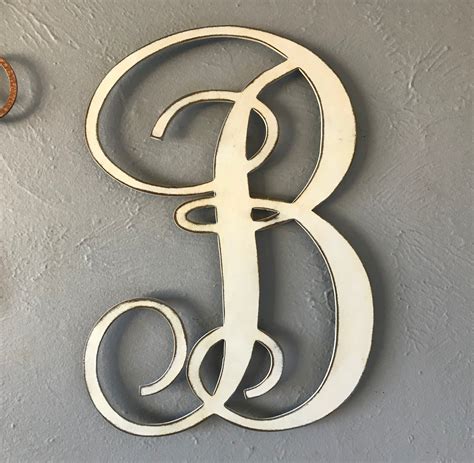 Letter B Monogram Font Metal Wall Art Home Decor Made In Usa C