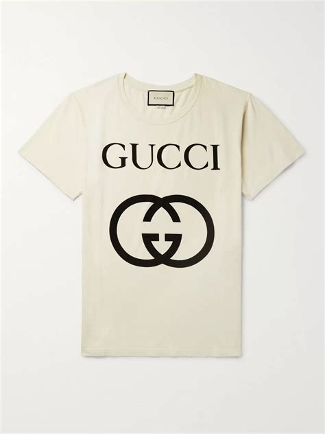 Gucci T Shirt Gucci Gg Logo Print T Shirt In Red For Men Lyst See