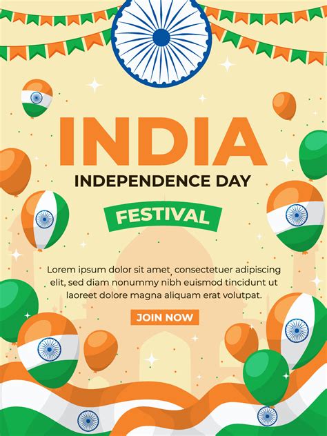 India Independence Day Template Poster 9354952 Vector Art At Vecteezy