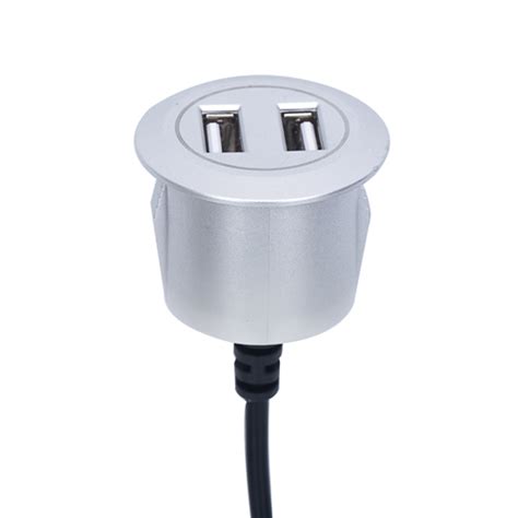 Dual Port Recessed Mounting Usb Charger With Led Indicator