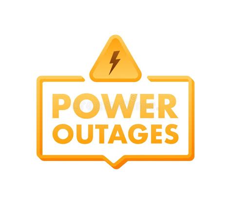 Power Outages Badge Icon Stamp Logo Vector Illustration Stock