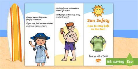 Sun Safety Tips Pdf Leaflet Sun Safety Twinkl