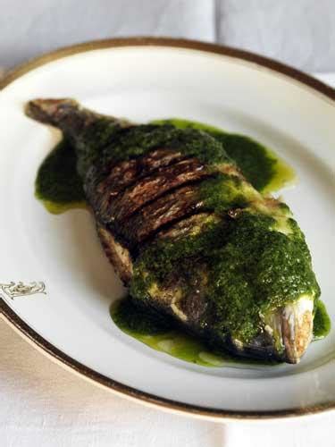 Grilled Black Sea Bream With Herb Sauce The Independent