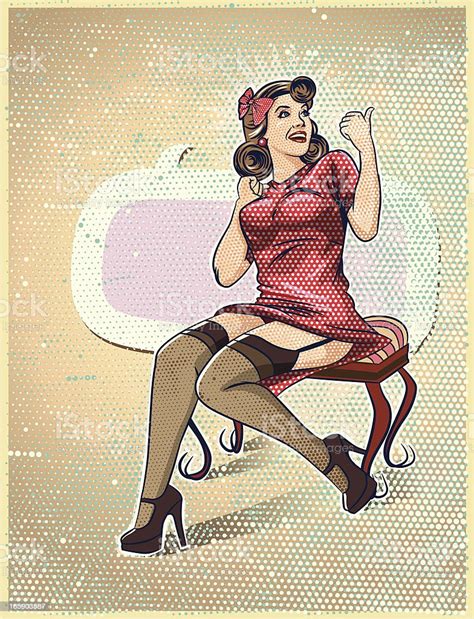 Vintage Pinup Girl Stock Vector Art More Images Of Adult 165903587