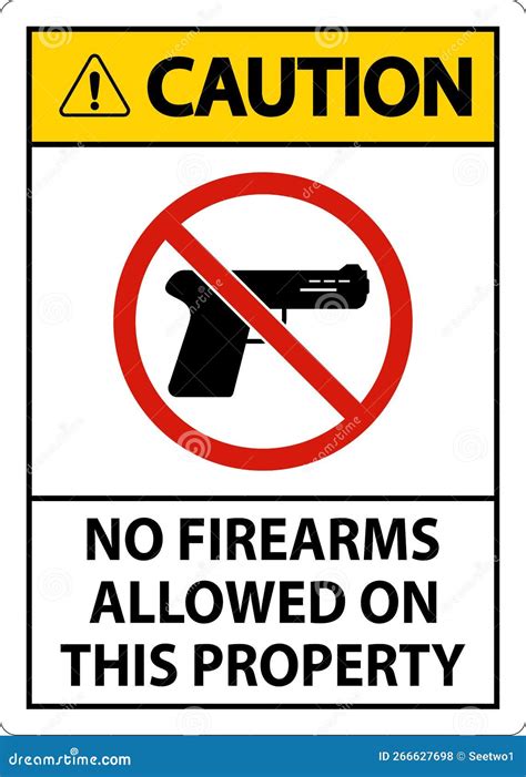 Caution Firearms Allowed Sign Lawful Concealed Carry Permitted On These