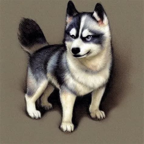 1 9 5 0 S Cute Chibi Husky Dog Muted Stable Diffusion Openart