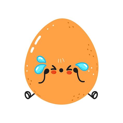 Premium Vector Cute Sad And Crying Egg Character