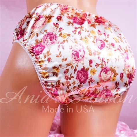 Anias Poison Full Floral Colors Bikini Cut Soft Satin Lined Sissy