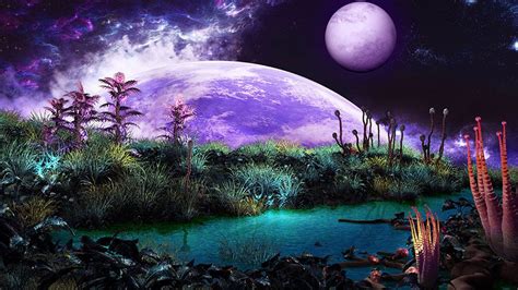 Alian Planet Fantasy Landscape Alien Plants Alien Worlds
