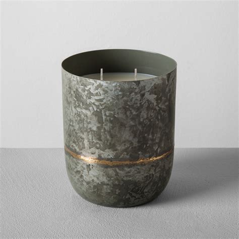 Galvanized Container Candle 25oz Cedar Magnolia Hearth And Hand With