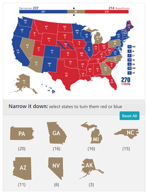 Live Election Results 2020 Map Electoral College Ecelto