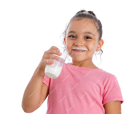 Premium Photo Pretty Young Girl Drinking Milk