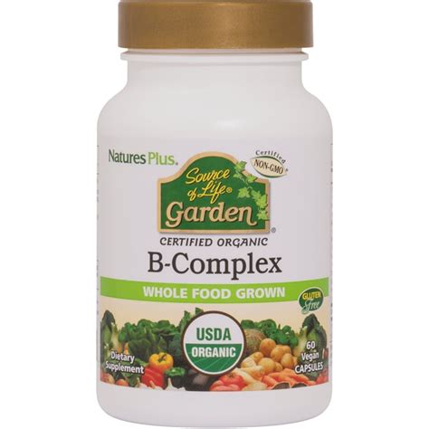 nature s plus source of life garden certified organic b complex 60 vegan caps swanson health