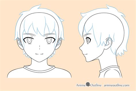 8 Step Anime Boys Head And Face Drawing Tutorial Animeoutline