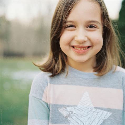 Portrait Of A Cute Young Girl With Big Cheeks By Stocksy Contributor Jakob Lagerstedt Stocksy