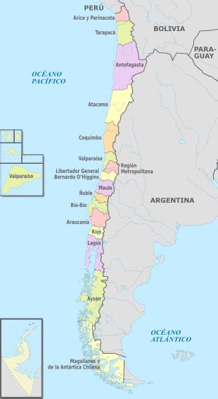 Mapa De Chile Con Nombres Regiones Y Capitales 【para Descargar E Imprimir】