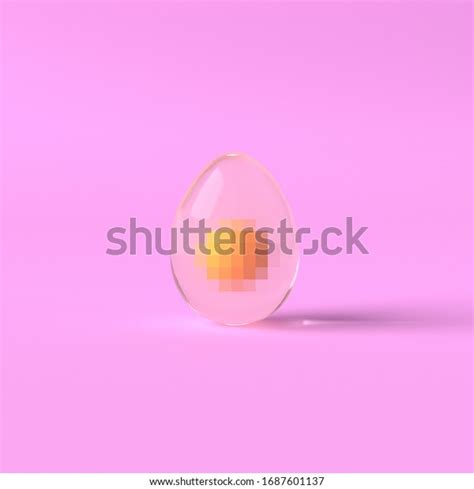 Creative Easter Naked Egg Adult Concept With Pink Background Minimal Easter Layout With