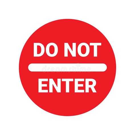 Red Sign Do Not Enter Isolated on White Background.warning Sign Do Not