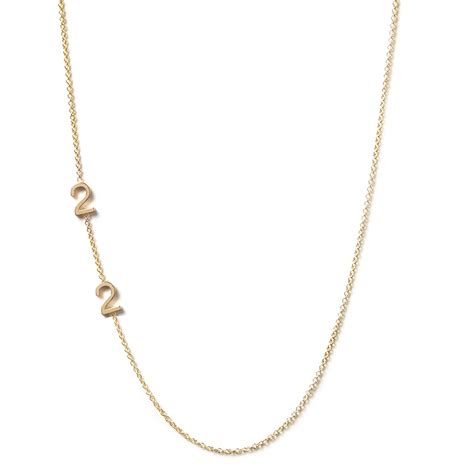 Number Necklace Dainty Sideway Initial Necklace Lucky Etsy