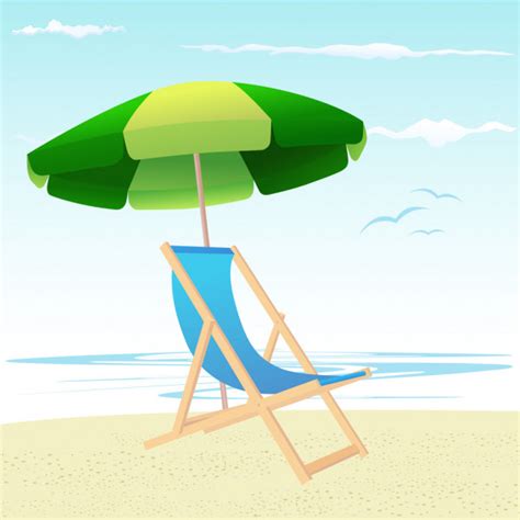 Beach Chairs And Umbrella — Stock Vector © Bogalo 8115574