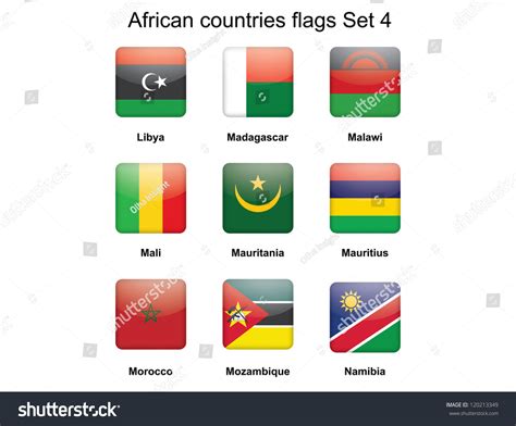 Buttons African Countries Flags Set 4 Stock Illustration 120213349