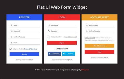 Flat Ui Web Form Widget Flat Responsive Widget Template W3layouts