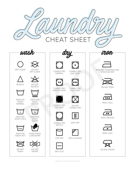 Laundry Guide Laundry Cheat Sheet Diy Free Laundry Room Printable My