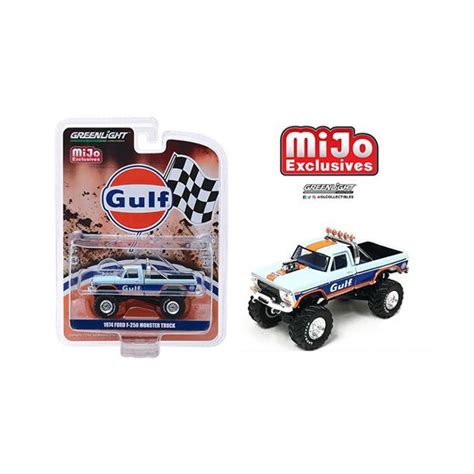 Greenlight 164 Mijo Exclusive 1974 Ford F250 Monster Truck Gulf Livery
