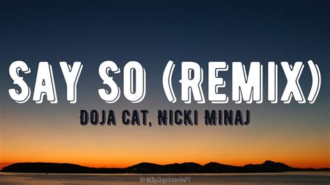 Doja Cat Nicki Minaj Say So Remix Lyrics Youtube