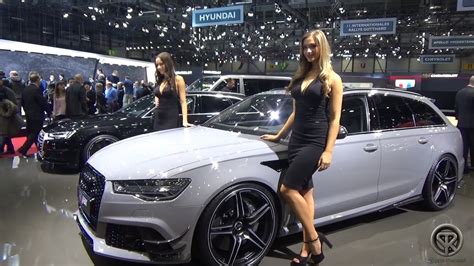 2016 Abt Audi Rs6 Avant Two Pretty Girls 2016 Geneva Motor Show
