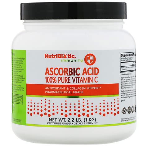 Nutribiotic Ascorbic Acid Crystalline Powder 100 Pure Vitamin C 2000