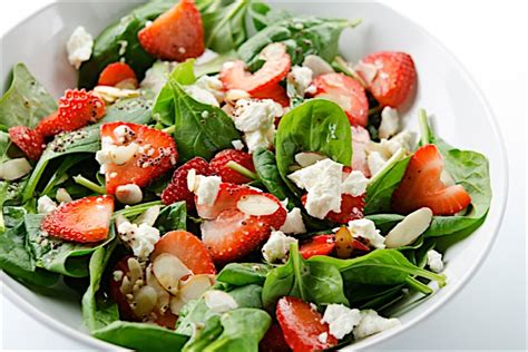 Spinach And Strawberry Salad With Goat Cheese Recipe Co