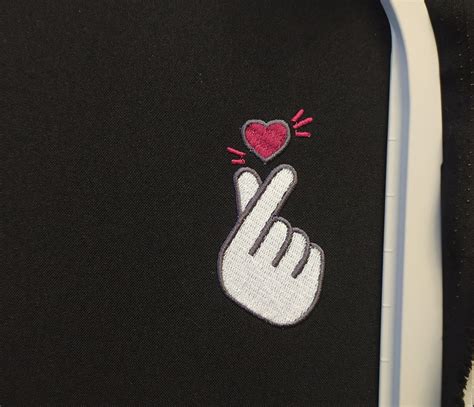 Machine Embroidery Designs Korean Heart Hand Symbol Finger Etsy