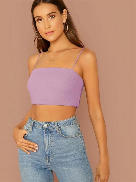 Women Sexy Crop Camisoles Top Ribbed Cami Cropped Cami Top Etsy