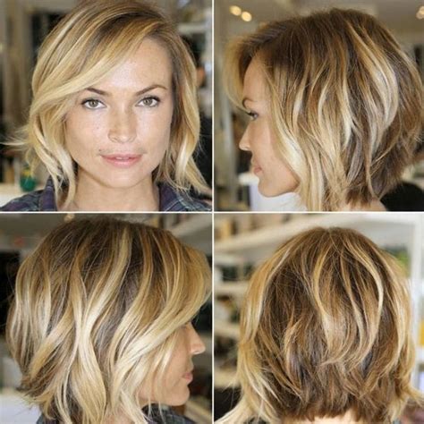 Dark bob with bangs hairstyle. Chic Layered Bob Haircut with Side Swept Bangs ...