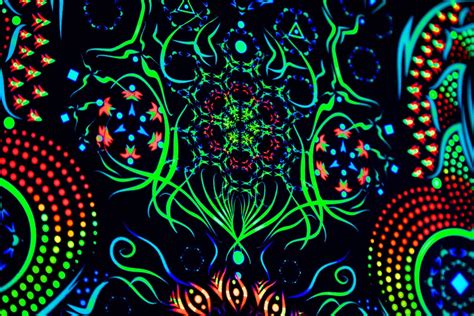 Psychedelic Tapestry Banner Uv Fluorescent Trippy Mushroom Etsy Uk