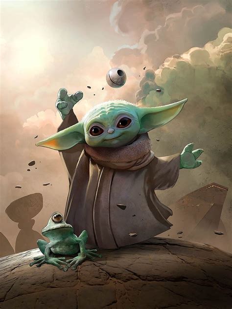 Cute Grogu Wallpaper ~ Baby Yoda Baby Grogu 💚☕️ Goawall