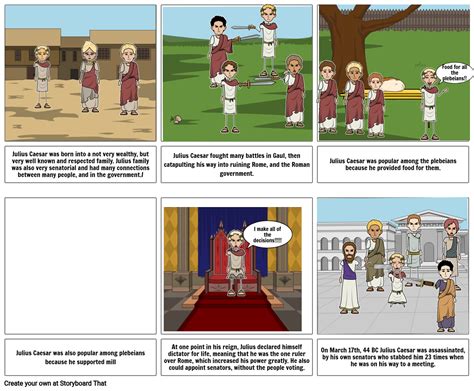 Julius Caesar Timeline Storyboard By Lhogan8089